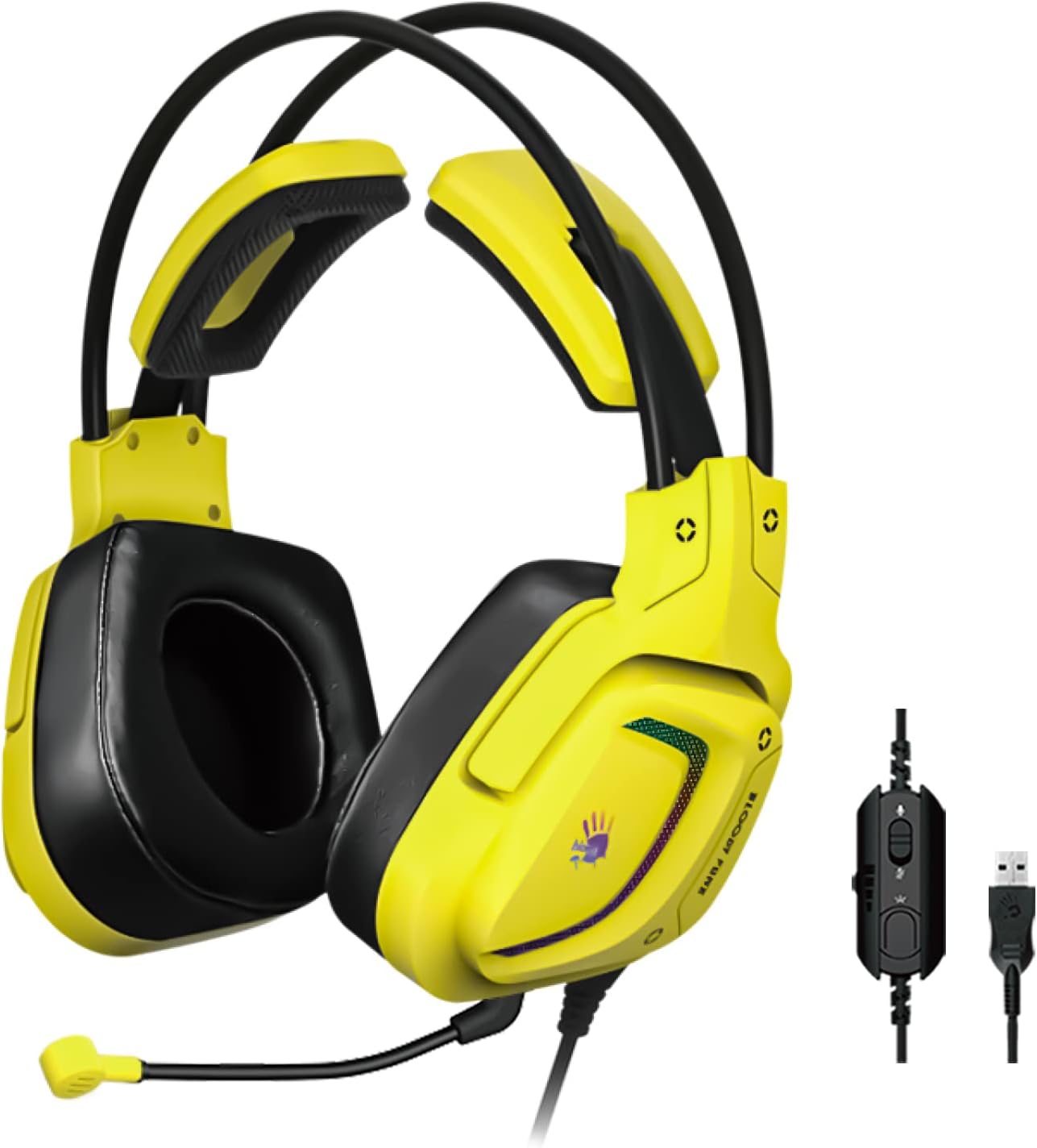 Bloody Headset G575 Virtual 7.1 Surround Sound Gaming USB Headset Punk Yellow Bloody Headset G575 Virtual 7.1 Surround Sound Gaming USB Headset Punk Yellow